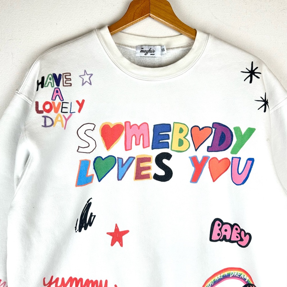 The Mayfair Group Somebody Loves You Graphics Crewneck Sweatshirt - Picture 3 of 14